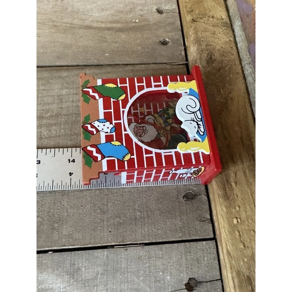 Vintage 3D Christmas Ornament Santa In Chimney Scene Dakin,inc Product Of Taiwan